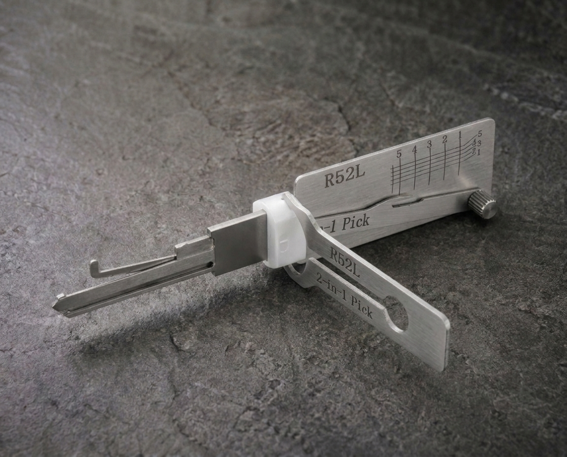 Lishi R52L lengthened 2-in-1 pick and decoder tool